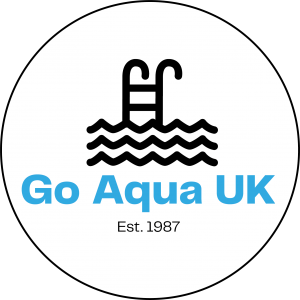 circular business logo for go aqua uk