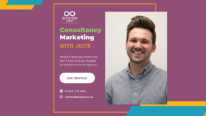 Blog graphic depicting Jacob Styler promoting consulting marketing